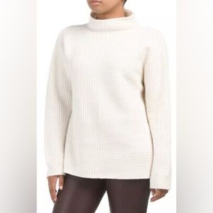 Theory Womens Sweater Size P (0) Ivory Myrtle Wool Mock Neck Sweater